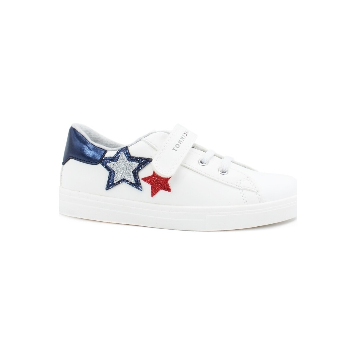 Chaussures Fille Multisport Tommy Hilfiger Sneaker White Blue Red T1A4-30611 Blanc