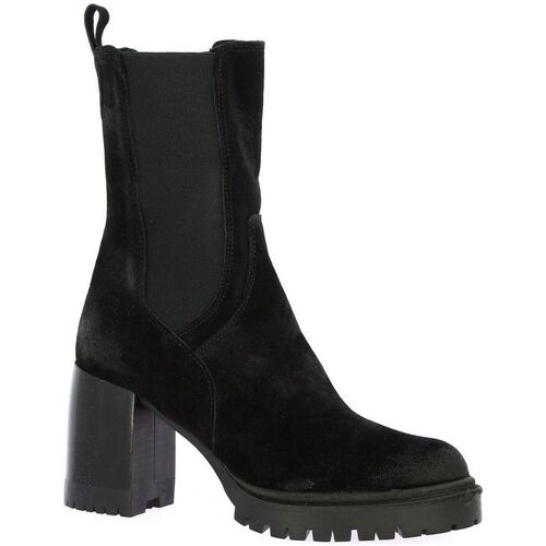 Chaussures Femme check Boots Emanuele Crasto check Boots cuir velours Noir