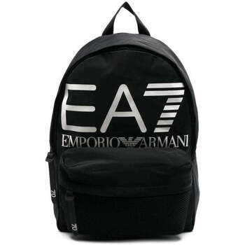 sac a dos emporio armani ea7  black, white logo casual backpack 