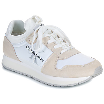 Chaussures Femme Baskets basses Calvin Klein Jeans RUNNER SOCK LACEUP NY-LTH W Blanc