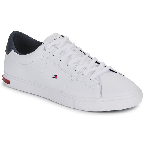 Chaussures Homme Baskets basses hoody Tommy Hilfiger ESSENTIAL LEATHER DETAIL VULC Blanc