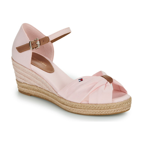 Chaussures Femme Espadrilles Tommy Reporter Hilfiger BASIC OPEN TOE MID WEDGE Rose