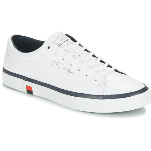 Chaussures Homme Baskets basses Tommy Hilfiger sleeveRN VULC CORPORATE LEATHER Blanc