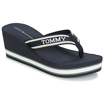 Chaussures Femme Tongs acceso Tommy Hilfiger HILFIGER WEDGE BEACH SANDAL Marine