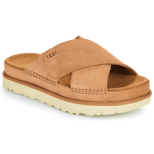 Chaussures Femme Claquettes UGG are GOLDENSTAR CROSS SLIDE Camel