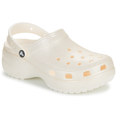 Chaussures Femme Sabots Crocs Wedge Classic Platform Glitter ClogW Beige / Glitter