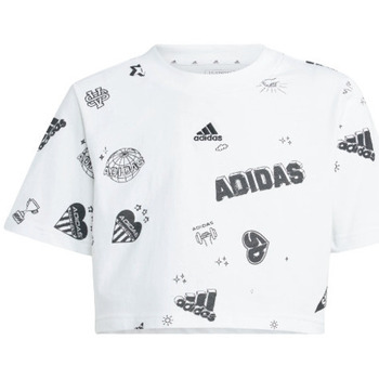 Vêtements Fille T-shirts manches courtes adidas Originals TEE SHIRT JG BLUV Q3 AOPT - WHITE BLACK BLACK - 14/15 ans Noir