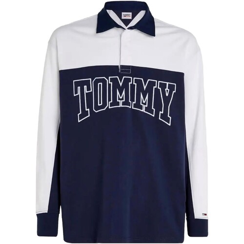 Vêtements Homme Polos manches courtes Tommy Jeans POLO DE RUGBY OVERSIZE   DM0DM17702 Bleu