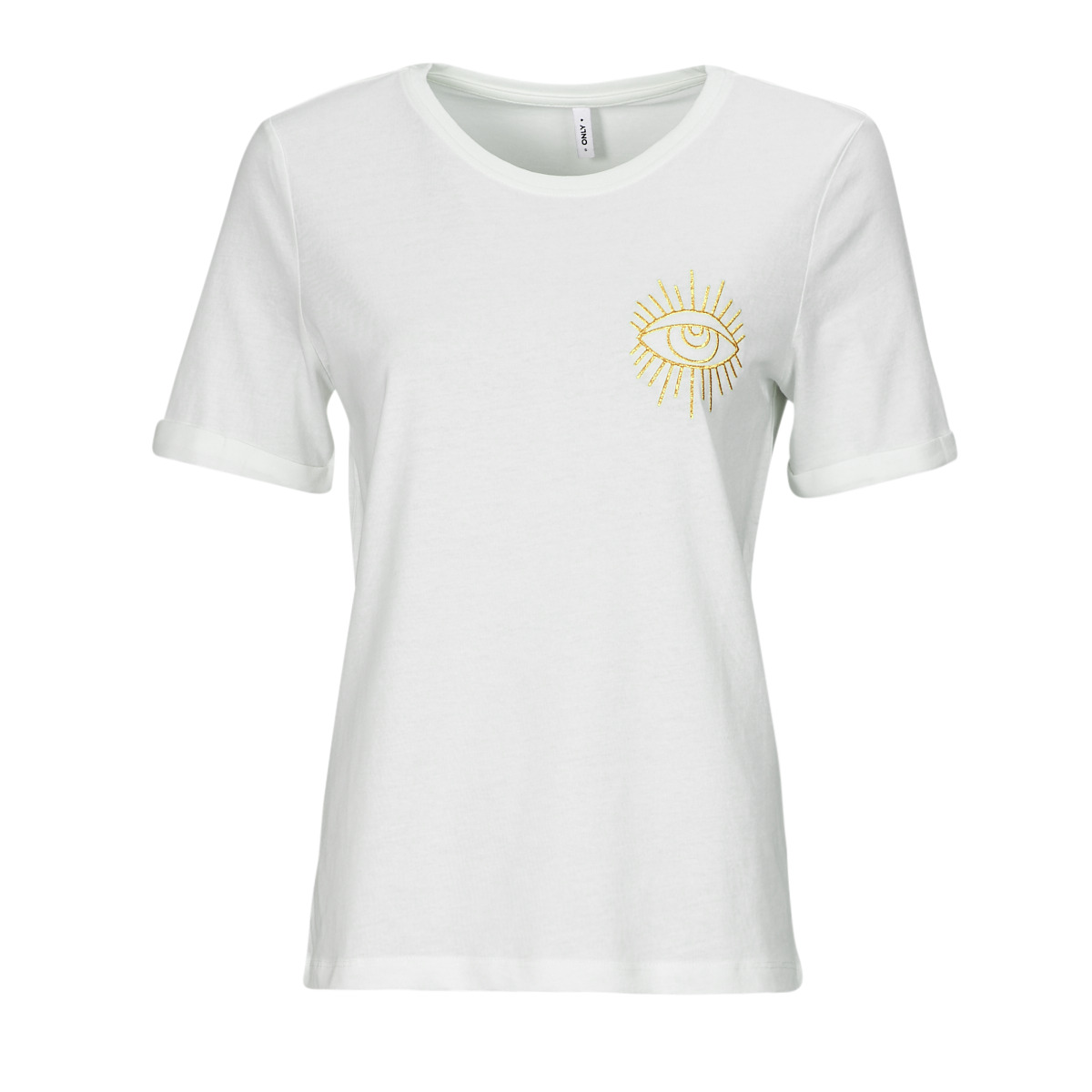 Only ONLLEAH Beige - Livraison Gratuite | Spartoo ! - Vêtements T-shirts  manches courtes Femme 16,99 €