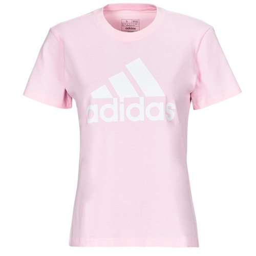 Vêtements Femme T-shirts Essential manches courtes Adidas Sportswear W BL T Rose / Blanc