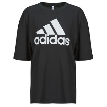 Vêtements Femme T-shirts manches courtes Adidas throwback Sportswear W BL BF TEE Noir / Blanc