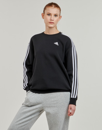 Vêtements Femme Sweats Adidas juoksukeng Sportswear W 3S FL OS SWT Noir / Blanc