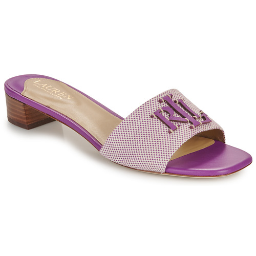 Chaussures Femme Mules White Soft Calf Leather Mach 3 Sneakers FAY LOGO-SANDALS-FLAT SANDAL Violet / Beige