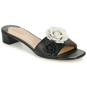 Chaussures Femme Mules Pantalons de survêtement FAY FLOWER-SANDALS-FLAT SANDAL Noir / Blanc