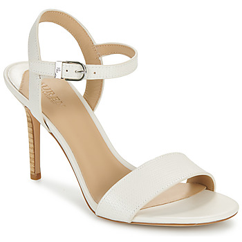 Chaussures Femme Sacs à main Lauren Ralph Lauren GWEN-SANDALS-HEEL SANDAL Blanc