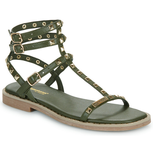 Chaussures Femme Sandales et Nu-pieds Plat : 0 cm CORALIE Kaki / Doré