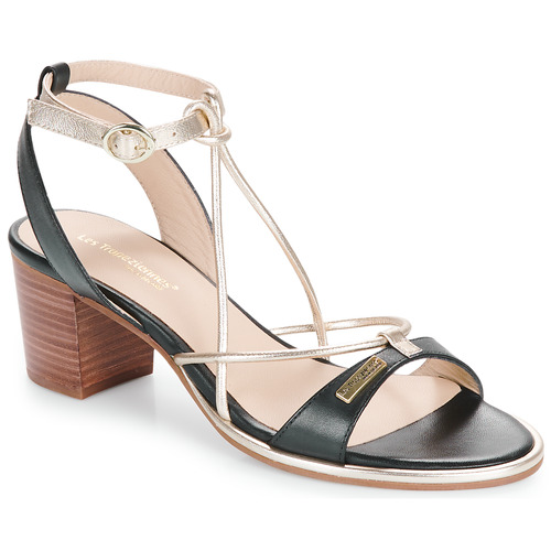 Chaussures Femme Sandales et Nu-pieds Plat : 0 cm LILON Noir / Doré
