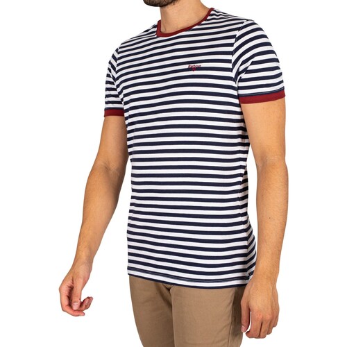 Vêtements Homme T-shirt Essential Large Logo Barbour T-shirt à rayures Quay Blanc