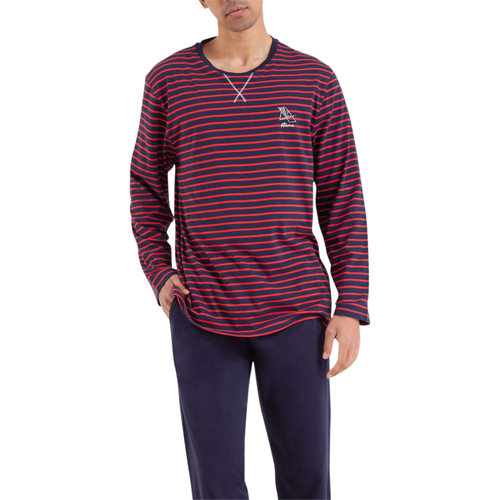 Vêtements Homme Pyjamas / Chemises de nuit Athena Pyjama Long coton Rouge