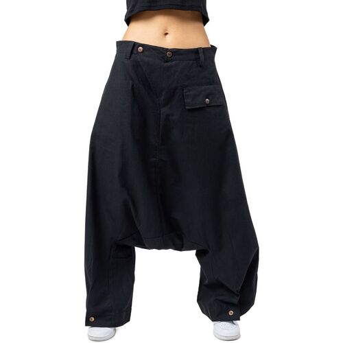 Vêtements Pantalons fluides / Sarouels Fantazia Sarouel japonais unisexe design original Jihya Noir
