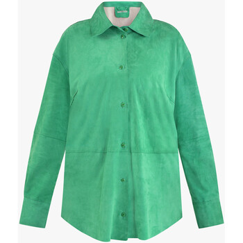 Vêtements Femme Chemises / Chemisiers Oakwood Chemise cuir velours Tatiana vert-045710 Vert