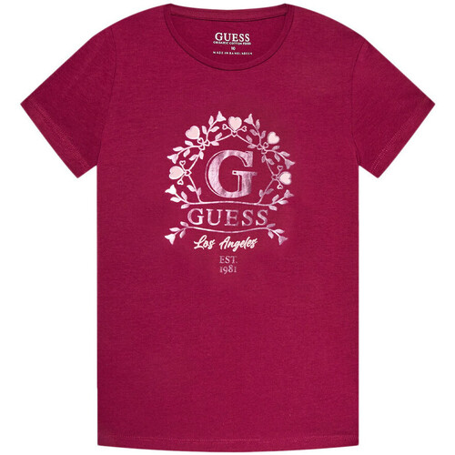 Vêtements Fille T-shirts manches courtes Guess G-J3BI17J1314 Rose