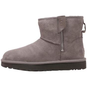 Chaussures Femme Bottes UGG Classic Mini Bailey Zip Gris