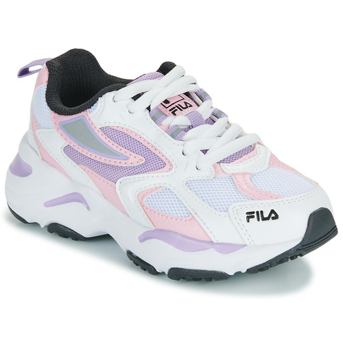 Chaussures Fille Baskets basses Bag Fila CR-CW02 RAY TRACER KIDS Blanc / Violet / Rose