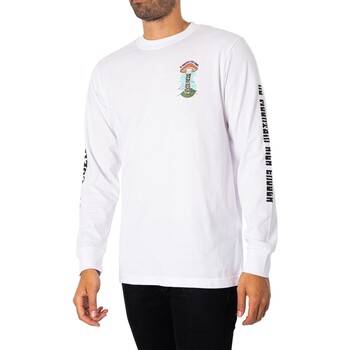 t-shirt hikerdelic  t-shirt à manches longues avec motif mountain back 