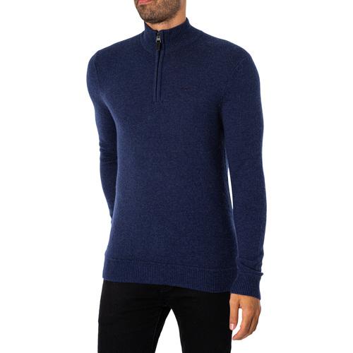 Vêtements Homme Pulls Superdry Tricot Henley EMB essentiel Bleu