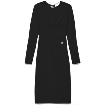 Vêtements Femme Robes longues GaËlle Paris Robe en crpe  bretelles entrecroises et drapeau noir Noir