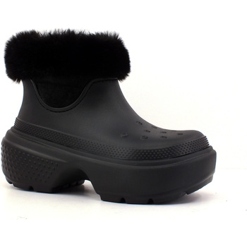 bottes crocs  stomp lined boot stivaletto pelo donna black 208718-001 