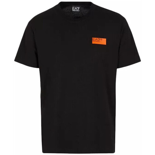 Vêtements Homme T-shirts & Polos Emporio Armani micro-check patterned curved hem shirtni Tee-shirt Noir