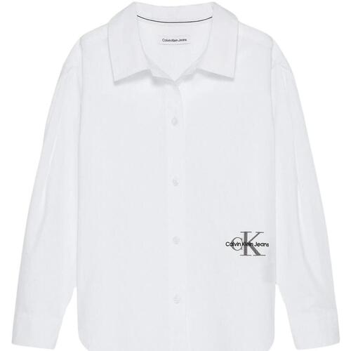 Vêtements Fille Chemises / Chemisiers Calvin Klein jacket Jeans  Blanc