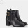 Chaussures Femme Bottines Vera Collection Bottines cavalières cuir à talon,  noir Noir