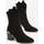 Chaussures Femme Bottines Vera Collection Bottes Santiags mi-mollet Style Western, Noir Noir