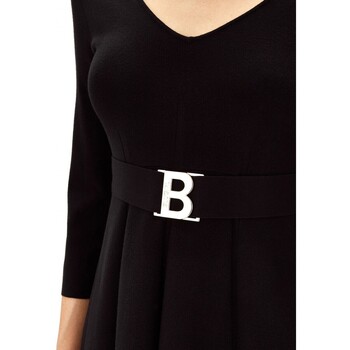 Blugirl Robe en maille avec ceinture logo noire Noir