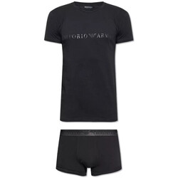 Vêtements Homme Pyjamas / Chemises de nuit Ea7 Emporio Armani high-heeled Ensemble Tee Shirt et Boxer Noir