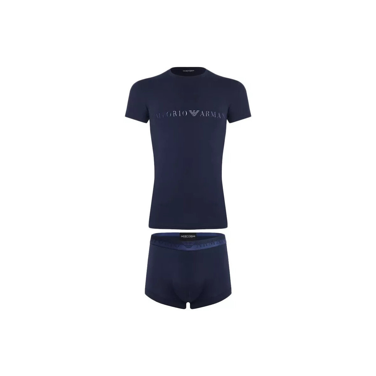 Vêtements Homme Pyjamas / Chemises de nuit Ea7 Giorgio Armani lightweight knit topnsemble Tee Shirt et Boxer Bleu
