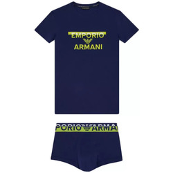 Vêtements Homme Pyjamas / Chemises de nuit Ea7 Emporio pattern Armani Ensemble Tee Shirt et Boxer Bleu