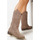 Chaussures Femme Bottines Vera Collection Santiags mi-mollet en simili-daim, Taupe Beige