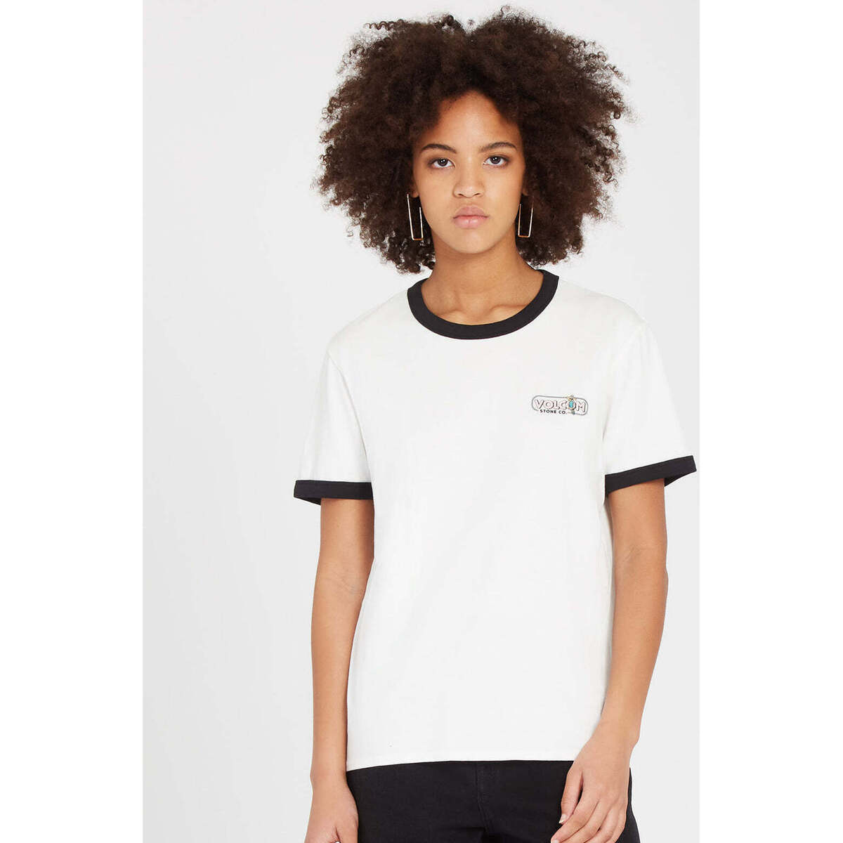 Vêtements Homme T-shirts manches courtes Volcom Camiseta Mujer  Truly Ringer - Star White Blanc