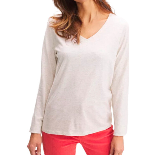 Vêtements Femme T-shirts Cotton-poplin manches longues TBS ADEVIVE Blanc