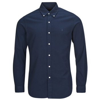 Vêtements Homme Chemises manches longues Polo Ralph Lauren CHEMISE COUPE DROITE EN SEERSUCKER Bleu / Astoria Navy