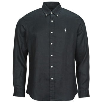 Vêtements Homme Chemises manches longues Polo Ralph Lauren CHEMISE COUPE DROITE EN LIN Noir / Polo Black