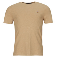 Vêtements Homme T-shirts nanjing manches courtes Polo Ralph Lauren T-SHIRT AJUSTE COL ROND EN PIMA COTON Beige