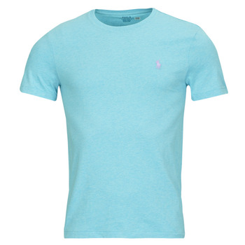 Vêtements Homme T-shirts manches courtes Polo Ralph Lauren T-SHIRT AJUSTE EN COTON Bleu / Turquoise Nova Heather