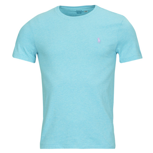 Vêtements Homme T-shirts manches courtes Polo Ralph Lauren T-SHIRT AJUSTE EN COTON Bleu