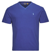Vêtements Homme T-shirts nanjing manches courtes Polo Ralph Lauren T-SHIRT AJUSTE COL V EN COTON Bleu