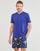 Vêtements Homme Mens Knit Polo Shirt T-SHIRT AJUSTE COL V EN COTON Bleu